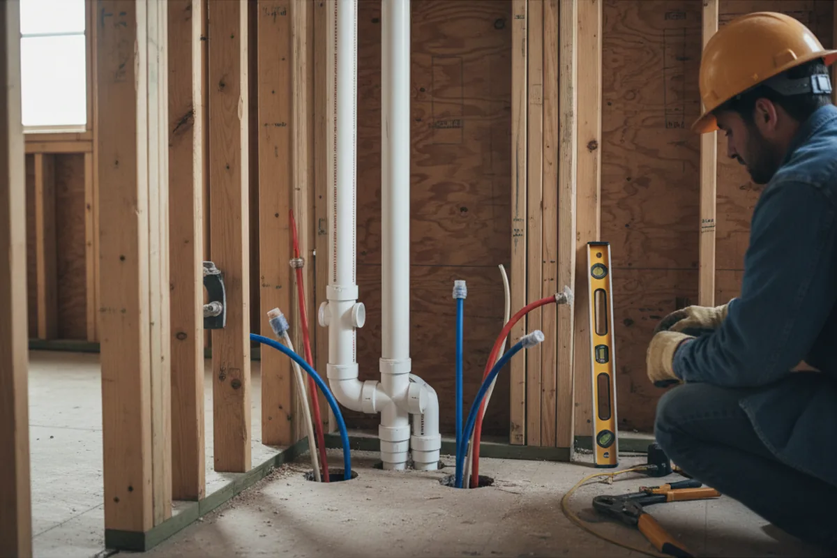 Drain and supply rough-in during Toilet Repair and Installation in Fort Hood