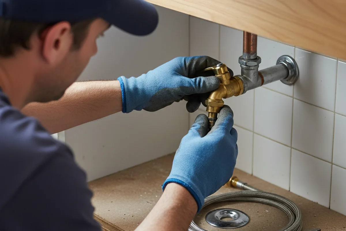 Shutoff valve and fitting work during Burst Pipe Repair in Fort Hood